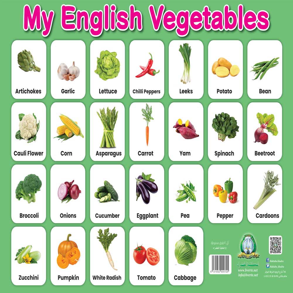 Planche- My english Vegetables